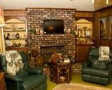 FLAT SCREEN TV    LEATHER RECLINERS
