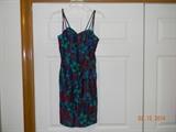 “Alex of Miami” Floral sundress. Triple shoulder strap detailing. Metal zipper. Size 10.