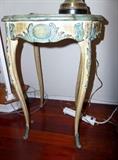 paint decorated french side table