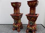 Asian porcelain candle holders