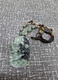 Large jade dragon pendent necklace