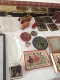 antique and vintage toys and crystal 