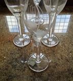 Vintage Baccarat etched glasses set