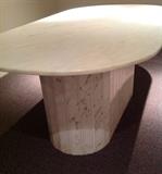 White marble dining table with marble base