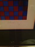 Pencil signature of Victor Vasareley on "The Juggler"