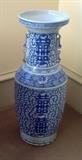 Pair, large blue and white Asian ceramic vases