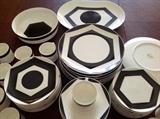 Set of black and white Mikasa china