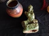 Antique Rookwood Vase, American art pottery nude