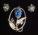 B. Swetzer signed sterling brooch,earrings