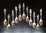 Antique sterling floral spoons