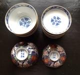 Antique Imari bowls with lids