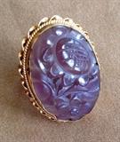 Antique carved amethyst ring