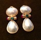 Large pearl earrings