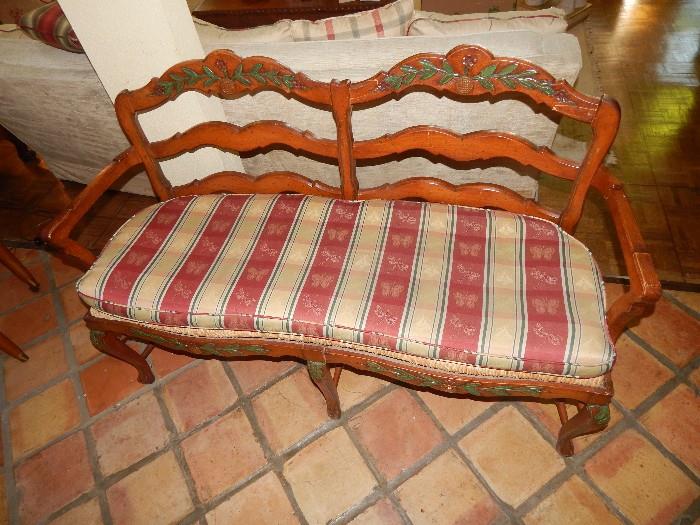 Country French Bench with 2 matching chairs