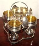 GEORGIAN SILVER EGG CRUET - RICHARD COOKE -CA. 1799 - LONDON, ENGLAND