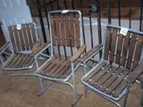 1950'S ALUMINUM PATIO CHAIRS WITH REDWOOD SLATS
