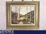 Wood Framed Original Oil Painting of Summer Landscape in Field&nbsp;by Galla
