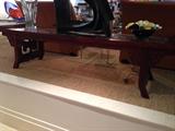 Chinese Rosewood Table w/black Carrera Marble Insert/ Don Bradley 20th Century