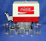 Vintage Coca-Cola Home Dispenser and Glasses