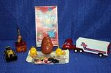 Vintage Mr. Potato Head, Trix Standing Dog Toy, Tonka Bulldozer and Buddy L Semi with Trailer