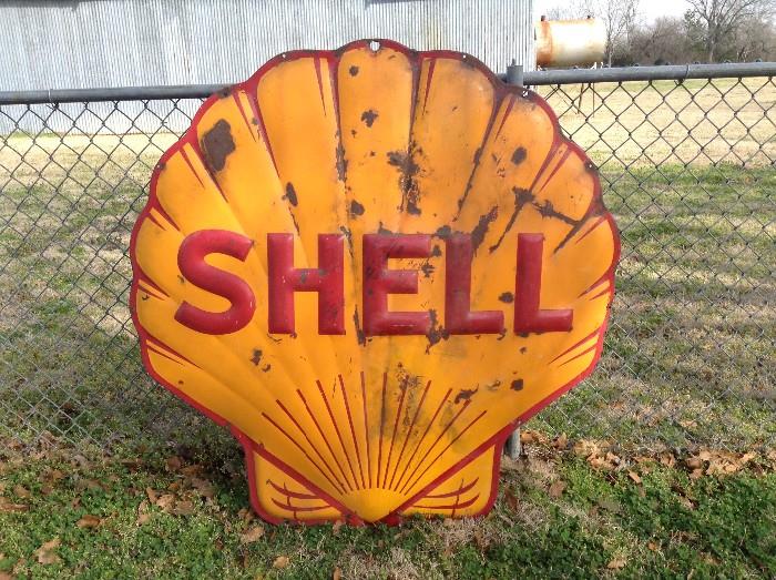 Shell oil porcelain sign by Artkraft circa 1940