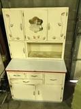 Mid Century Kitchen, Enamel top, Drawers & Cabinets with Mirror