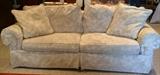 Sleeper sofa approx. 82"L in cream brocade fabric matches love seat.