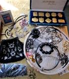 Costume jewelry, vintage beaded purse