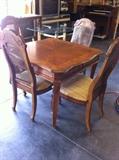 Wood Poker Table includes 4 Chairs with Decorative Cushions