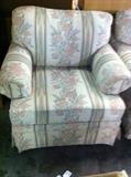 White Floral Chair with Sofa Bed to match