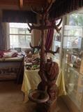 Mahogany carved hall stand.