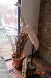 SOLD 5' tall carved wood white heron