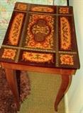 Italian inlaid wood storage table