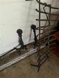 Andirons and fireplace grate