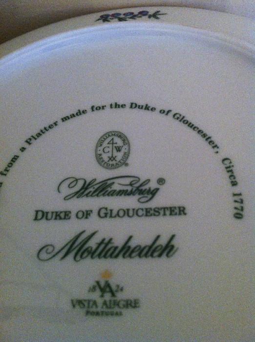                Mottahedeh "Duke of Gloucester" china
