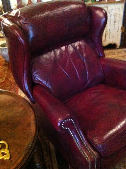                           burgundy leather recliner