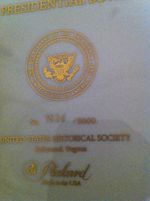     United States Historical Society Presidential bowl