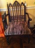                      1 of 2 unique Gothic style chairs
