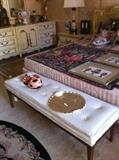 bed bench and king French provincial bed, night stands, dresser