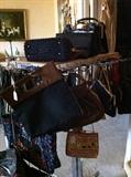                 many purses and beaded evening bags