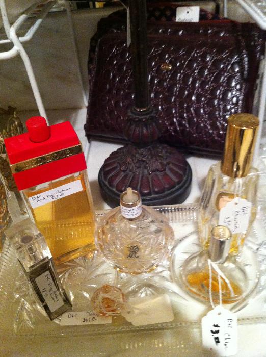                     vintage handbag/perfume bottles