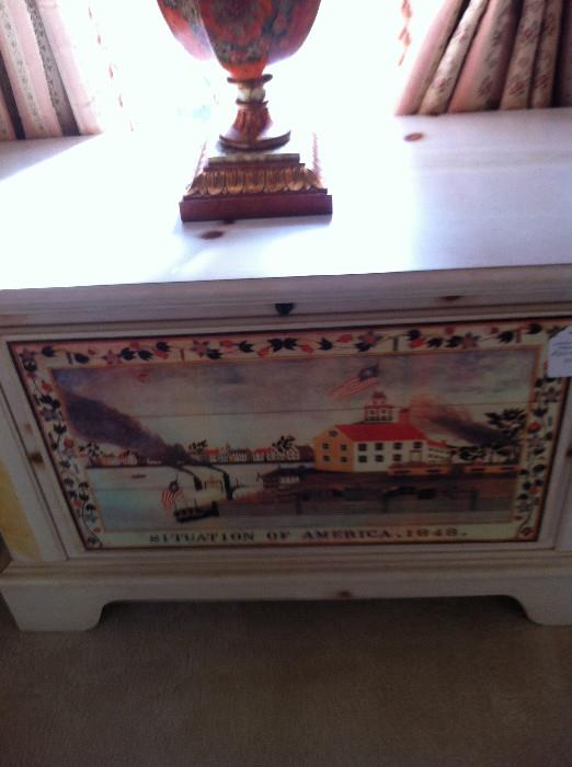                             painted Americana chest