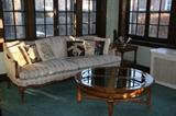 Sofa, Table, Pillows