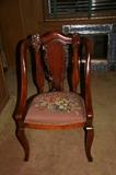 Antique Chair with needlepoint seat
