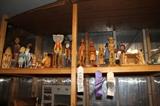 Wood carvings (some with prize ribbons from fairs)