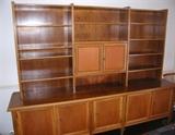 Large quality made wooden wall unit. Cupboards for storage, adjustable shelving for books or smalls. 