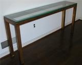 Italian metal table with 1/2" glass top