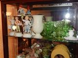 Lore by Goebel figurines. Lennox, green depression glass
