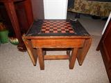 Folk art wood chess table