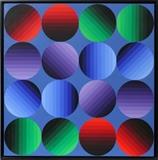 Lot#2005, VICTOR VASARELY (FRENCH/HUNGARIAN, 1906-1997), OIL ON CANVAS,1972/75, H 39", W 39", "MULTIHOLD""